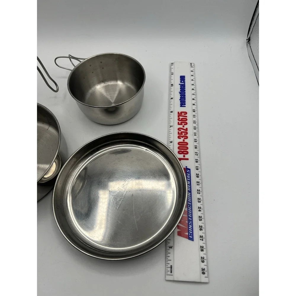 Peak‎ 1 Stainless Steel Camping Backpacking Cup Plate Pan With Handle Lot